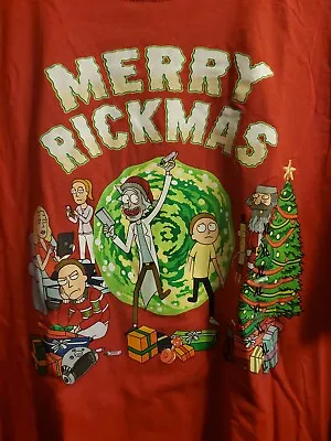 Buy New WTags Rick And Morty Merry Rickmas Shirt Christmas XL X-Large Adult Swim Red • 5.32£