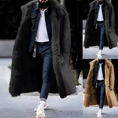 Buy Men Jacket Imitation Leather Jacket Keep Warm Outwear Slight Stretch Comfy • 34.44£