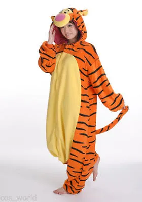 Buy Disneys Tigger Tiger Adult Romper Fleece Anime Pyjamas One Piece Costume Cosplay • 30£
