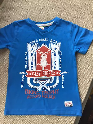 Buy Boys Blue Easy Riders Short Sleeve T Shirt 2 Years Rough & Tough Sturdy • 2.50£