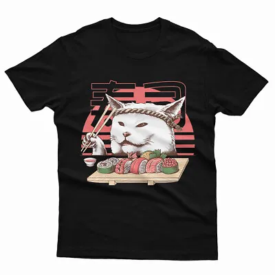 Buy Master Chef Sushi Funny Cat Animal Lover Mens T Shirts Unisex Tee Top #P1#Or#A • 9.99£