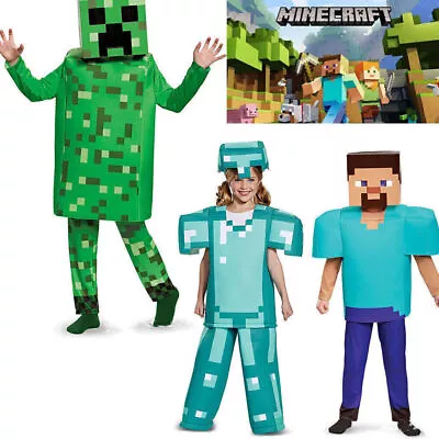 Buy Kids Boys Girls Halloween Party Cosplay Minecraft Game Fancy Clothing Outfit • 5.30£
