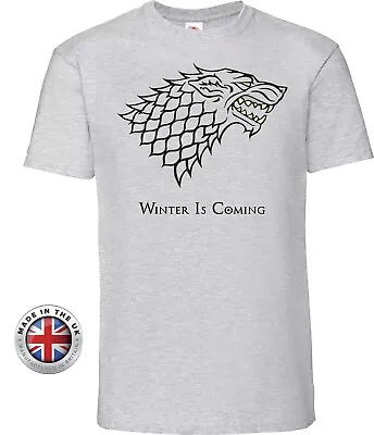 Buy Game Of Thrones Houuse STARK Winter Is Coming Grey T Shirt Unisex,ladies Fitted • 24.99£