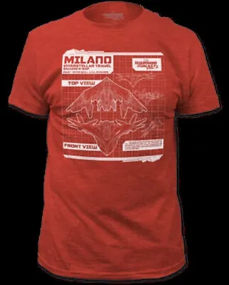 Buy Guardians Of The Galaxy Star-Lord's Ship Milano Diagram Red T-Shirt XL UNWORN • 17£