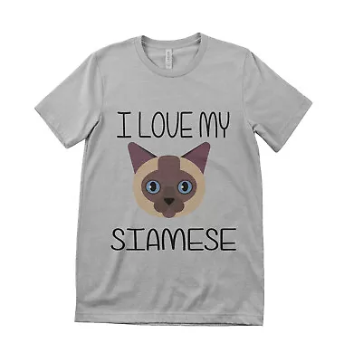 Buy I Love My Siamese Unisex & Kids Cat  Lover T Shirt  All Sizes Grey & White  • 12.99£