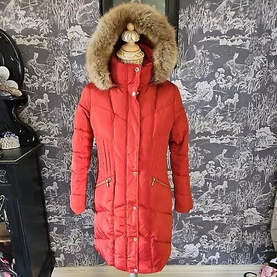 Buy Michael Kors Orange Hooded Puffer Coat, Faux Fur Hood. M 10/12 • 25£