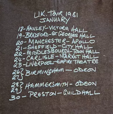 Buy Vintage 1981 UFO UK Tour Shirt • 20£