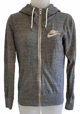 Buy Nike Full Zip Hoodie Gray Lightweight Womens XS Organic Cotton Blend Pockets • 12.31£
