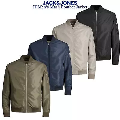 Buy Jack Jones Mens Mash Bomber Jacket 100% Polyester Long Sleeve Casual Lightweight • 24.99£