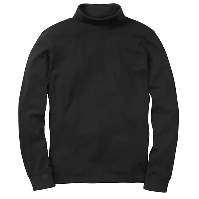 Buy Mens Long Sleeve Plain Turtle Neck T Shirt Casual Rib Funnel Winter Top M To 3XL • 8.97£