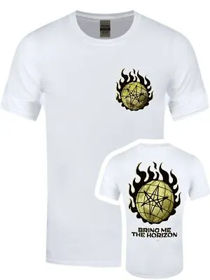 Buy Bring Me The Horizon BMTH T-shirt Globe Men's White • 16.99£