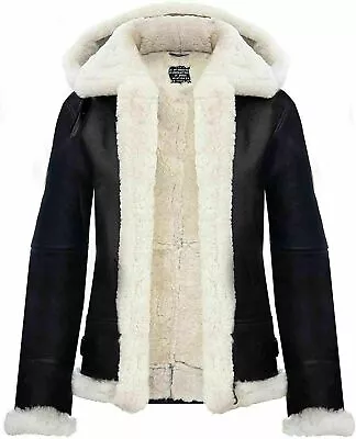 Buy WW11 RAF Women's New Shearling Real Leather White Fur Ladies B3 Biker For Jacket • 190.05£