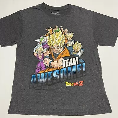 Buy Youth / Boys / Kids Size Large DragonBall Z Team Awesome Grey T-Shirt Goku Anime • 3.93£