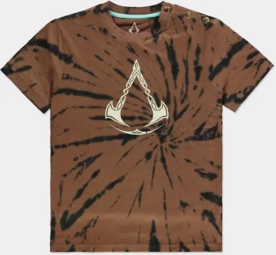 Buy Assassin's Creed Valhalla - Woman's Tie Dye Printed T-Shirt Brown • 33.19£