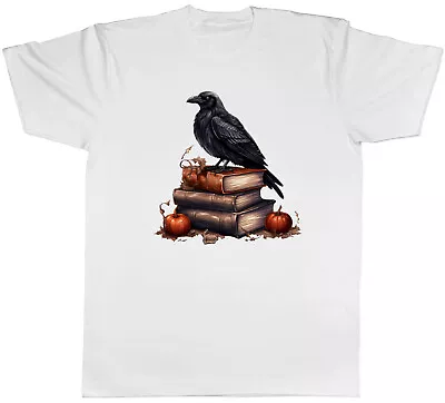 Buy Black Raven Mens T-Shirt Gothic Halloween Spell Book Tee Gift • 8.99£