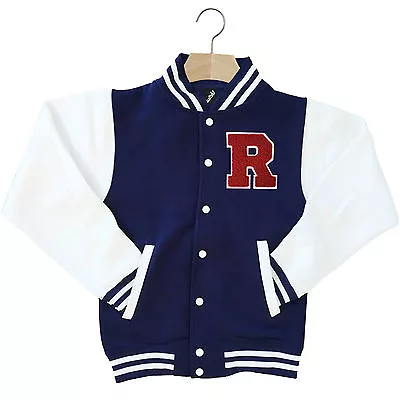 Buy Varsity Baseball Jacket Unisex Personalised With Genuine Us College Letter R • 39.95£