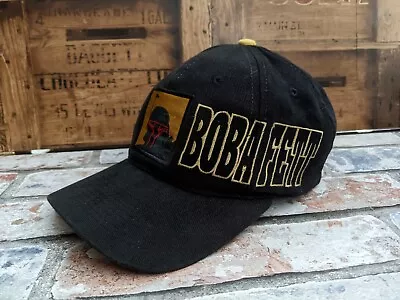 Buy Star Wars Boba Fett Black Baseball Cap Hat - 1996 Lucas Film Vintage • 11.95£