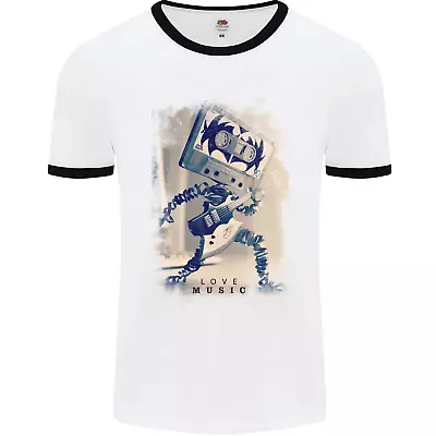 Buy Love Music Rock N Roll Guitar Mens Ringer T-Shirt • 12.99£