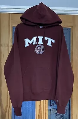 Buy MIT Spell Out Champion Eco Hoodie - Small Burgundy Cotton Blend • 15£