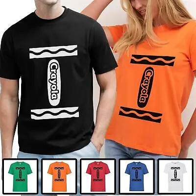 Buy Adults Unisex Crayon Funny World Book Day Costume T-Shirt Fancy Dress Cotton Top • 9.99£