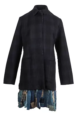 Buy Desigual Women's Coat Size 44 EU Wool Blend Collared Detachable Denim Hem • 0.99£