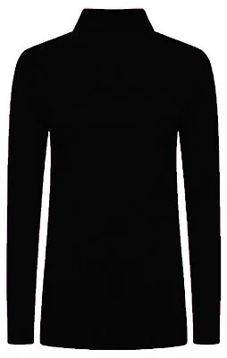 Buy Ladies Womens Polo Neck Top Stretch Long Sleeve Turtle Neck Top Jumper 8-26 • 7.99£