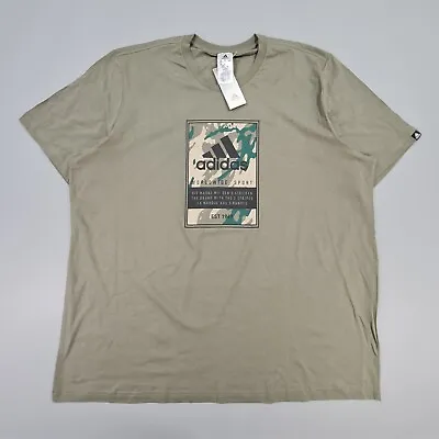 Buy Adidas Mens T Shirt Green 2XL Short Sleeves Camo Graphic Logo Cotton Tee • 13.99£