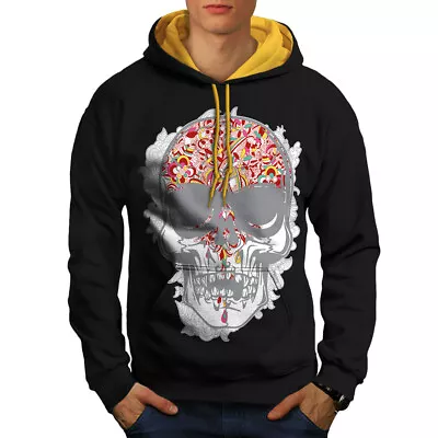 Buy Wellcoda Face Head Skull Mens Contrast Hoodie, Grave Casual Jumper • 35.99£