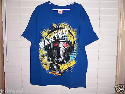 Buy Marvel Guardians Of The Galaxy Blue T-Shirt Youth Size S NWOT Wanted Star-Lord • 8.84£