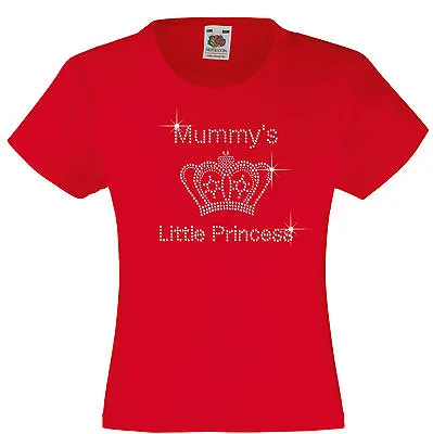 Buy Mummy's Little Princess Rhinestone/Diamanté Embellished T Shirt Gift  For Girls • 15.99£