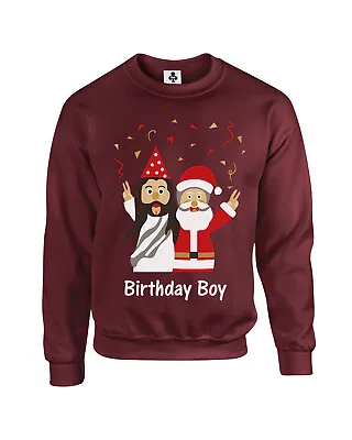 Buy Santa Jesus Birthday Boy Funny Adults Christmas Jumper Xmas Sweatshirt (New) • 19.95£