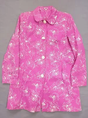 Buy Vintage Jacket Size 18 Pink Trenchcoat Y2K Hippy Festival Oversized Long Blazer • 19.99£