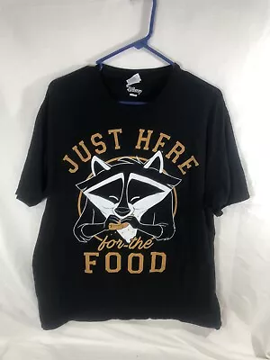 Buy Disney Pocahontas  Meeko Just Here For The Food Black Shirt Men’s Size XL T21 • 9.65£
