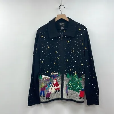 Buy Vintage Designers Original Tacky Ugly Christmas Knit Cardigan Sweater Holiday 2X • 49.73£