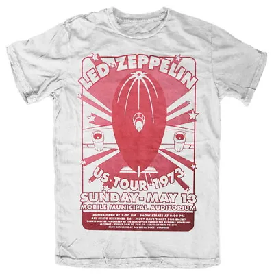 Buy Led Zeppelin Mobile Municipal White T-Shirt NEW OFFICIAL • 16.59£