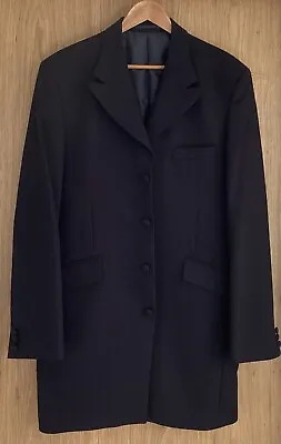 Buy Navy 3/4 Length Prince Edward Herringbone Jacket - Wedding / Steampunk / Formal • 20£