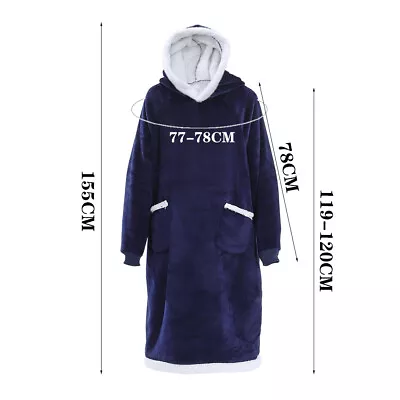 Buy Oversized Hooded Blanket Ultra Soft Fleece Extra Long Hoodie Poncho Kaftan Adult • 16.95£