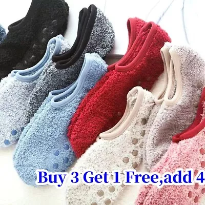 Buy Women Unisex Winter Warm Non-slip Home Fleece Thick Bed Slipper Floor Ankle Sock • 3.22£