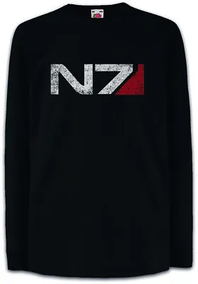 Buy N7 NORMANDY LOGO Kids Long Sleeve T-Shirt Commander Shephard Mass Game Effect • 18.99£