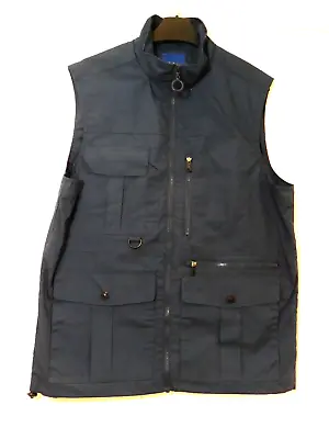 Buy MENS Cotton Traders Blue Multi-Pocket Zip Front Lightweight GILET - Medium • 10£