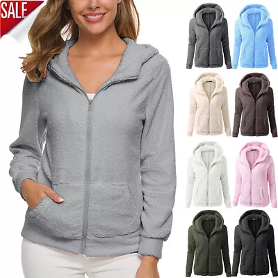 Buy Womens Winter Warm Fleece Hoodies Coat Jacket Ladies Plus Size Outwear Overcoat • 13.82£