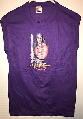 Buy Original Movie Promotion  Conan The Destroyer  Purple Sleeveless T Shirt Size:M • 53£