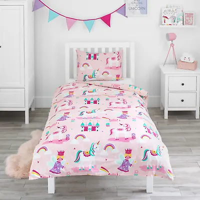 Buy Duvet Cover & Pillowcase Set Magic Unicorn Fairy Princess Girls Kids Bed Bedding • 32.99£