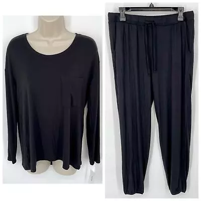Buy Alfani NWT Womens 2 Piece PJ Set Sleepwear Shirt & Pants Size S Classic Black • 46.58£