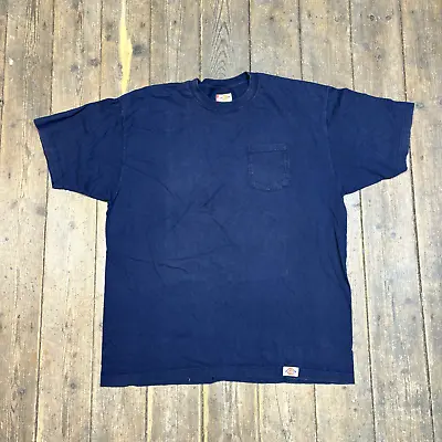 Buy Dickies T-Shirt Y2K USA Short Sleeve Pocket Workwear Tee, Blue, Mens 2XL • 20£