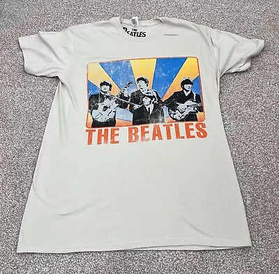 Buy The Beatles T-Shirt Medium Beige Cotton Mens Gildan Ringspun • 13.99£