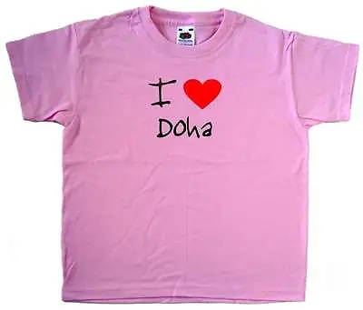 Buy I Love Heart Doha Pink Kids T-Shirt • 6.99£