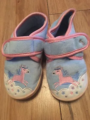 Buy George Girls Blue Soft Feel Unicorn Slippers Size Infant 10 • 1.99£