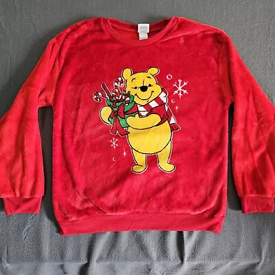 Buy Disney XL Winnie The Pooh Christmas Fleece Red Sweatshirt • 11.33£