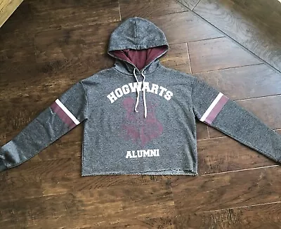 Buy Harry Potter Hoodie Hogwarts Alumni Cropped Women's Grey Used In Good Condition. • 8£
